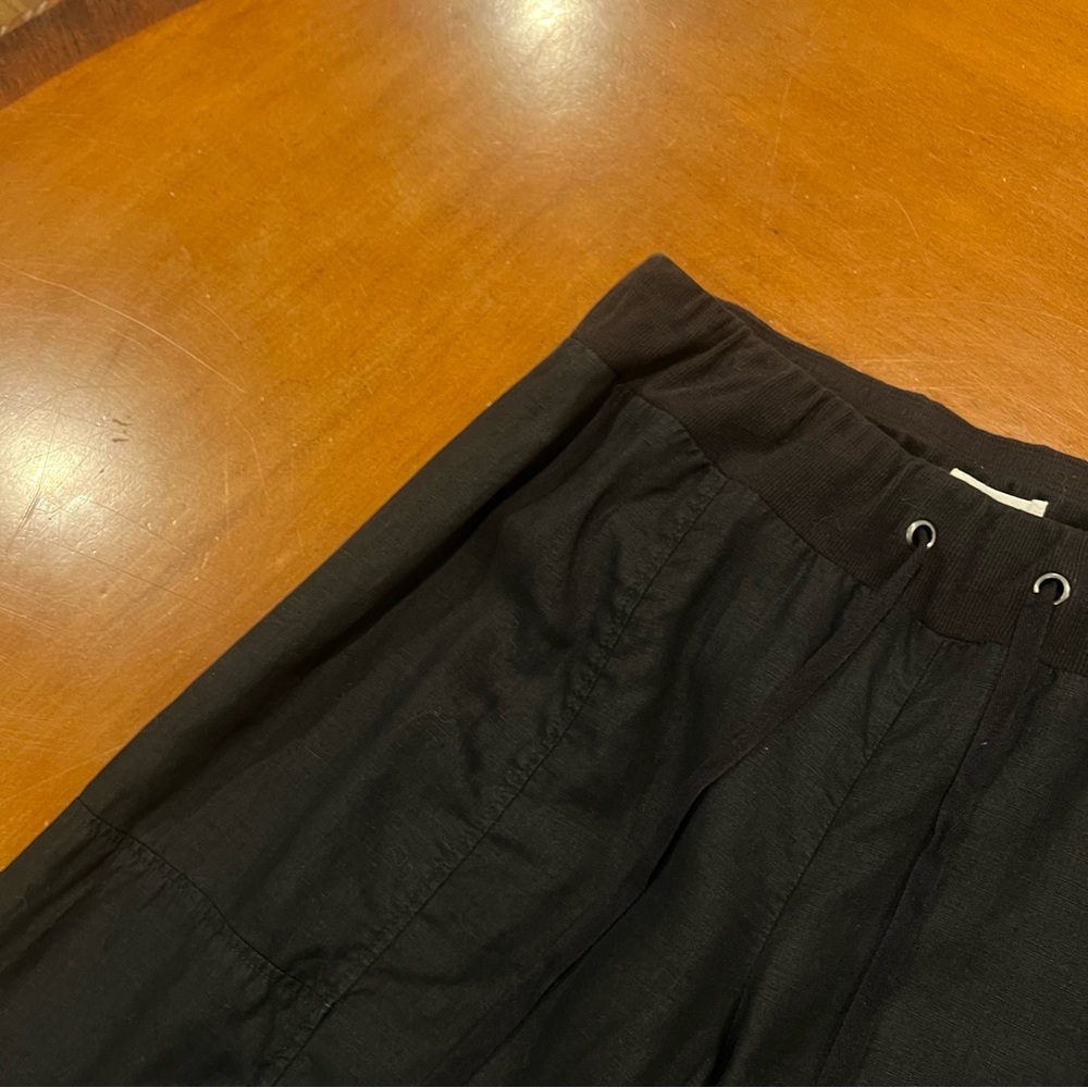 Eileen Fisher Women’s Slouchy Drawstring Pant Black Organic Cotton Small Pull-On - Picture 9 of 16